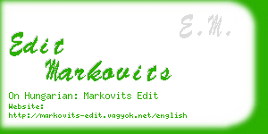 edit markovits business card